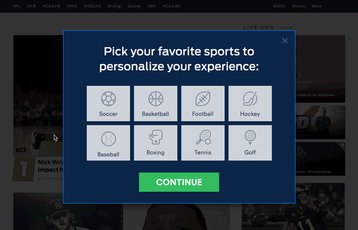 Display a self-segmentation survey for anonymous users and collect robust data on visitors interests immediately
