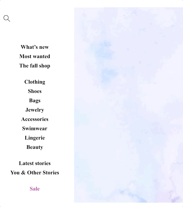 Sticky menu example