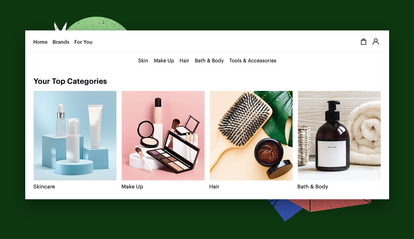 Affinity Allocation personalizes a high-level category navigation to showcase an unlimited amount of categories according to user affinity. 