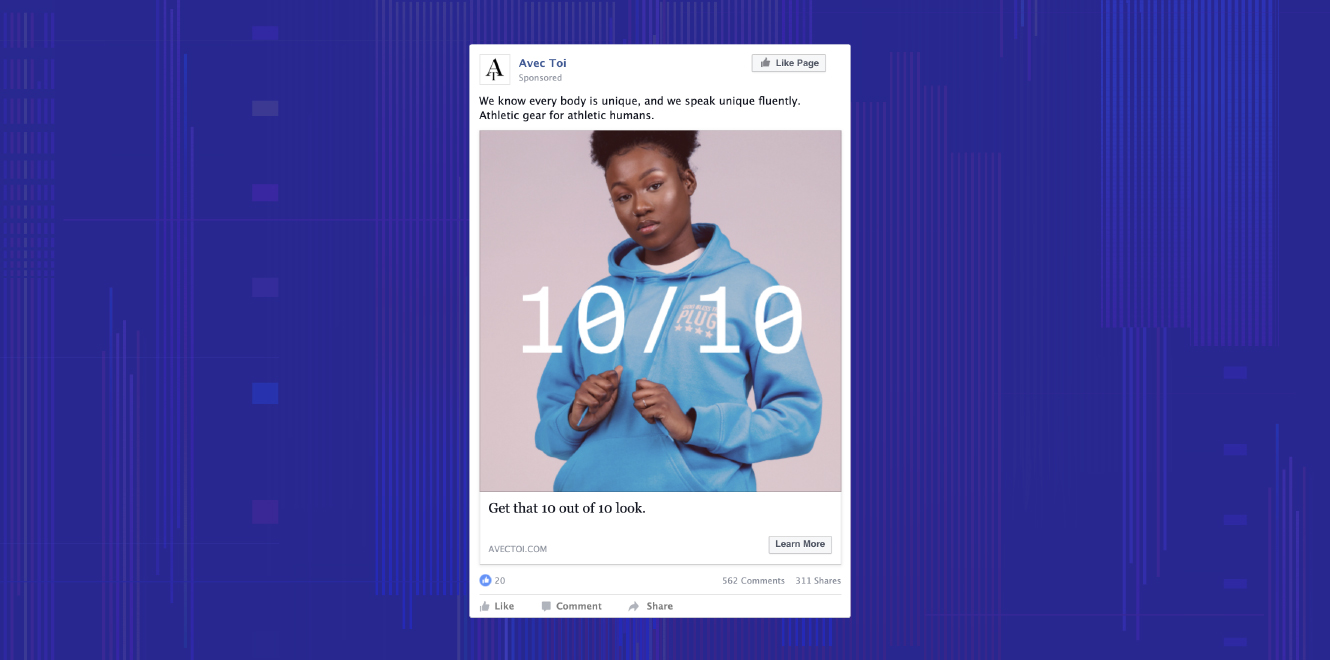 A Facebook campaign targeting lookalike audiences with Dynamic Yield data