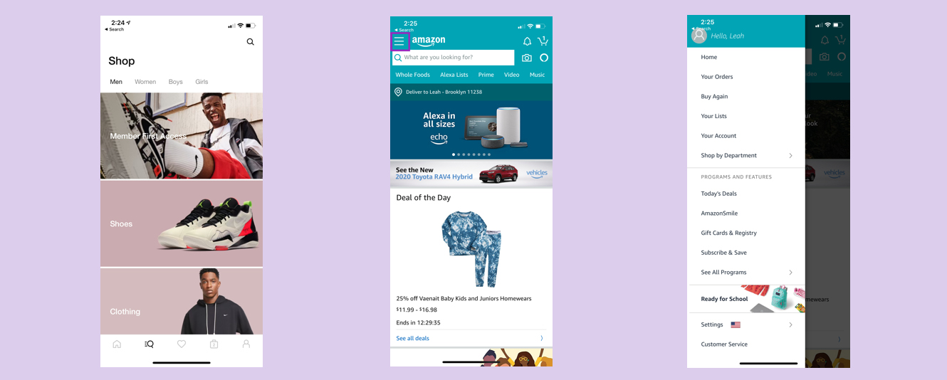 mobile hamburger menu example