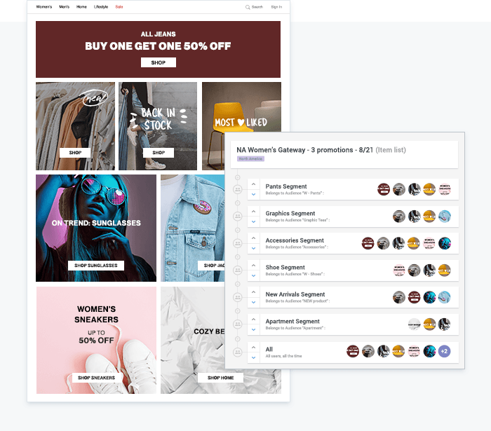 Encouraging visitors to browse through more products using personalized homepages