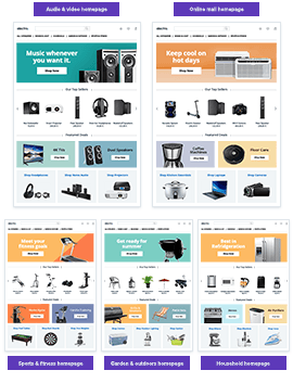 Creating site-wide single-category experiences in a multi-category online mall