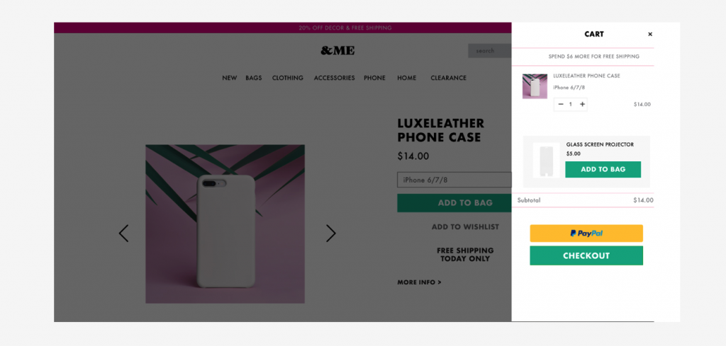 cart product recs