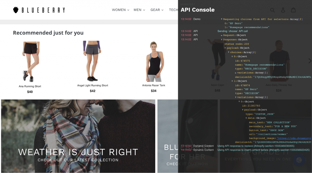 Dynamic Yield's experience APIs