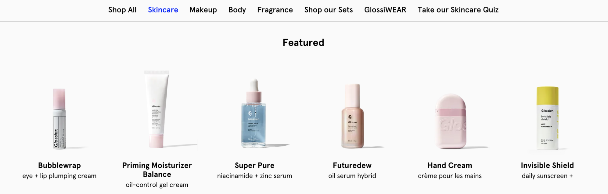 Featured product recommendations in an eCommerce navigation menu