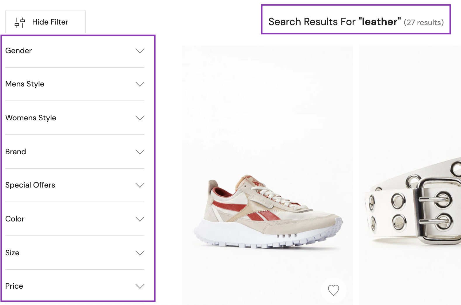 Faceted search example