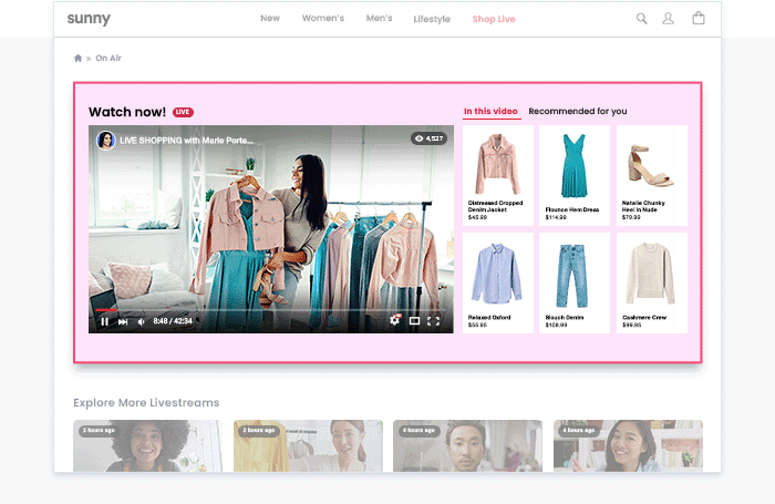 Differentiate the live commerce experience with personalized recommendations