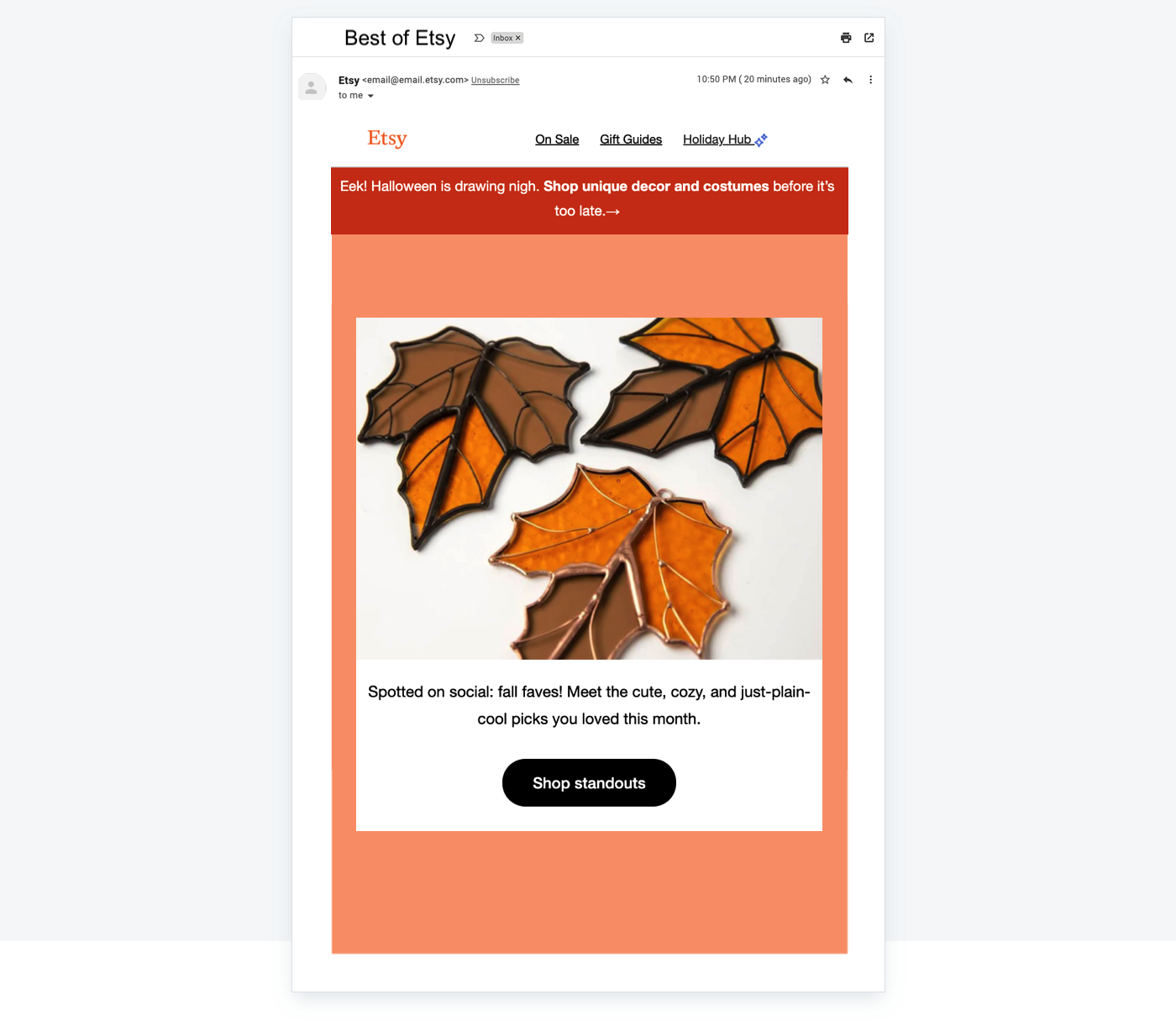 behavioral holiday promotion email