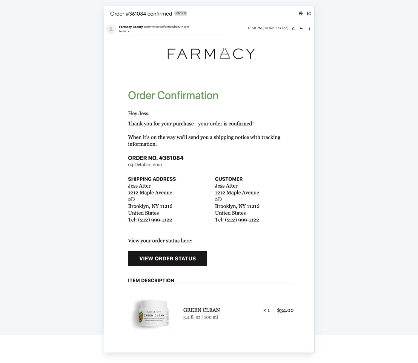 transactional email example